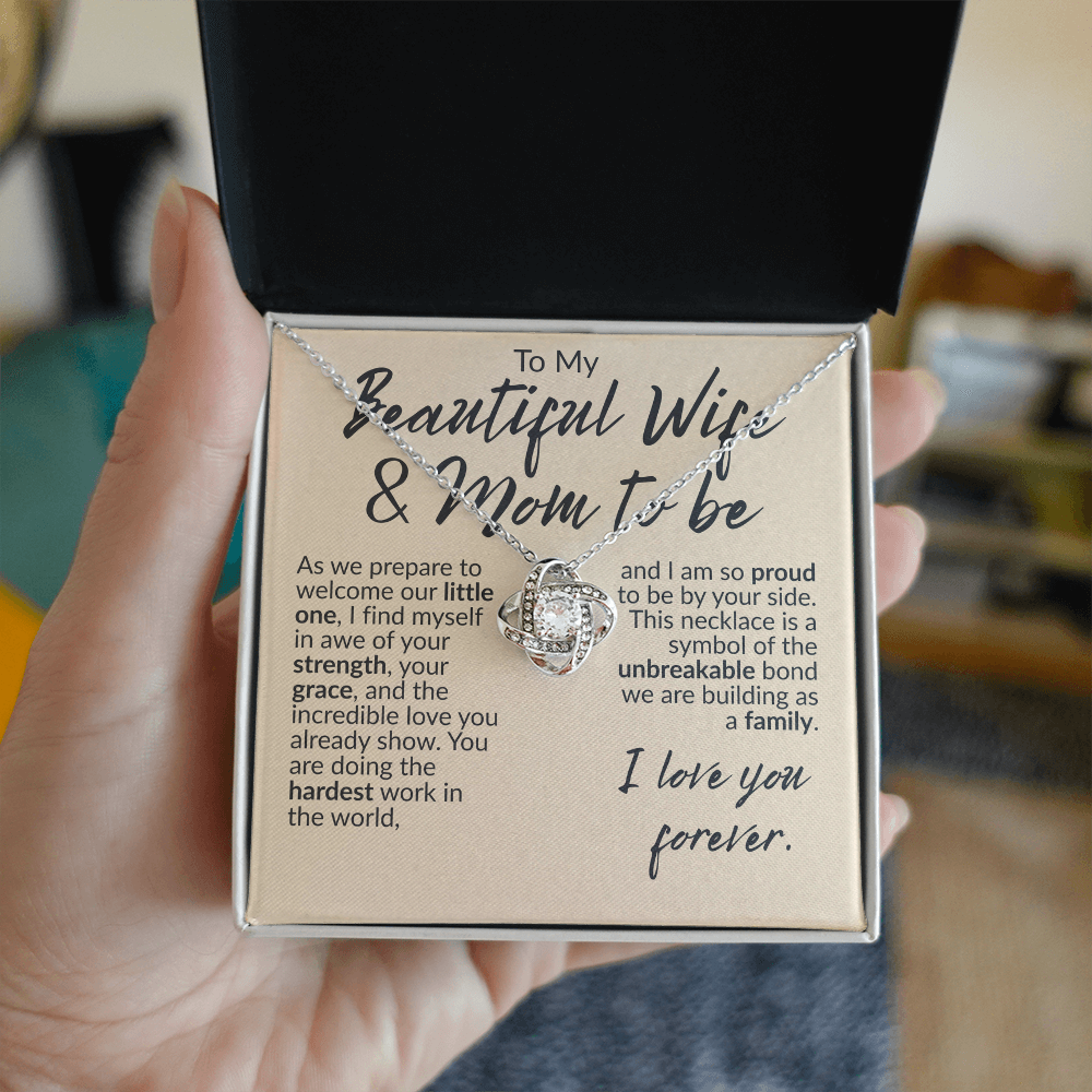 Wife Mom To Be Gift From Husband Cubic Zirconia Necklace Message Card Gift