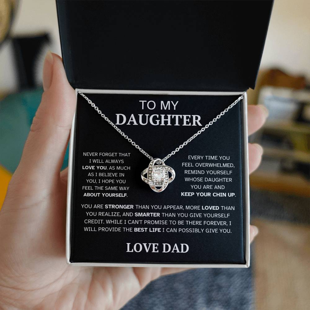 Keep Your Chin Up - To Daughter Love Dad Jewelry Message Card Gift