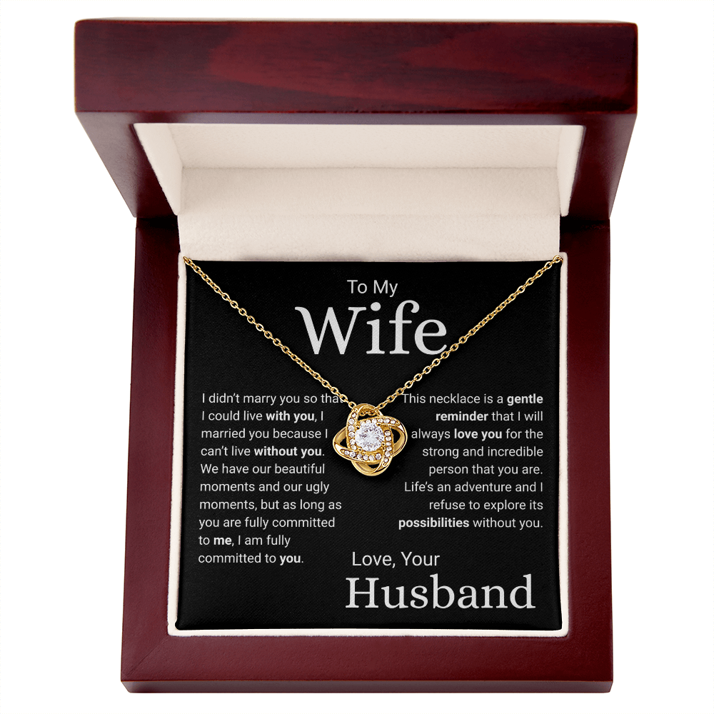 Explore Life's Possibilities With You -- Husband To Wife Love Knot Jewelry Message Card Gift