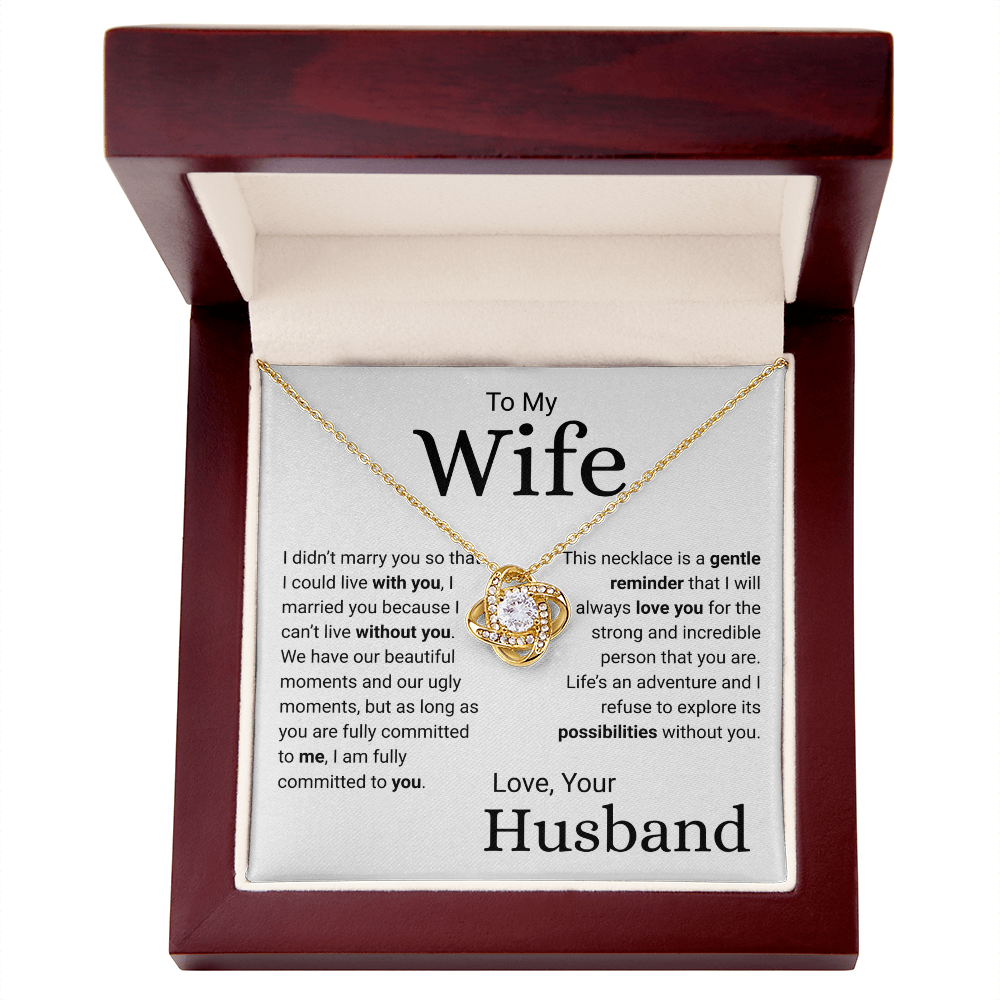 Explore Life's Possibilities With You -- Husband To Wife Love Knot Jewelry Message Card Gift