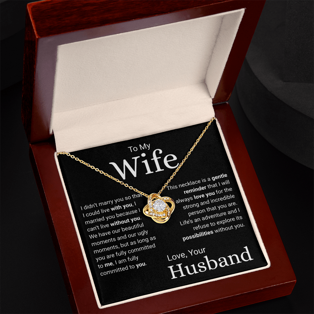 Explore Life's Possibilities With You -- Husband To Wife Love Knot Jewelry Message Card Gift