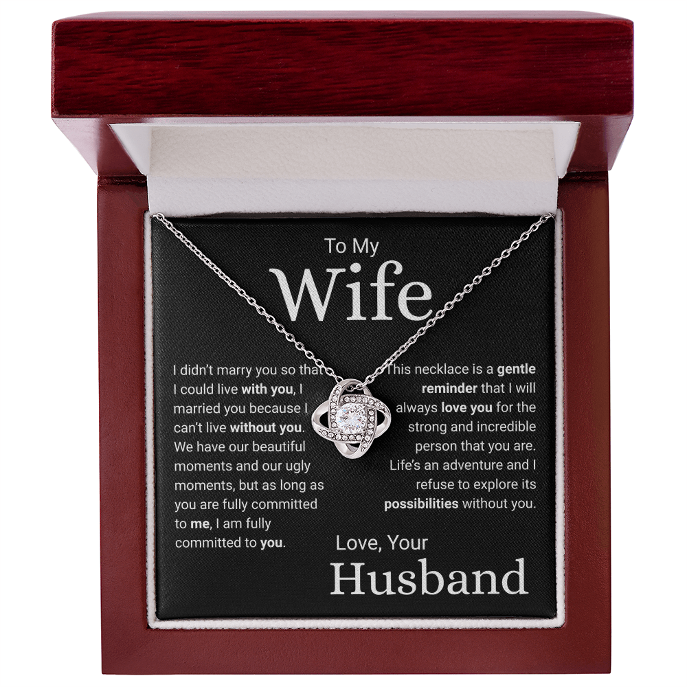 Explore Life's Possibilities With You -- Husband To Wife Love Knot Jewelry Message Card Gift