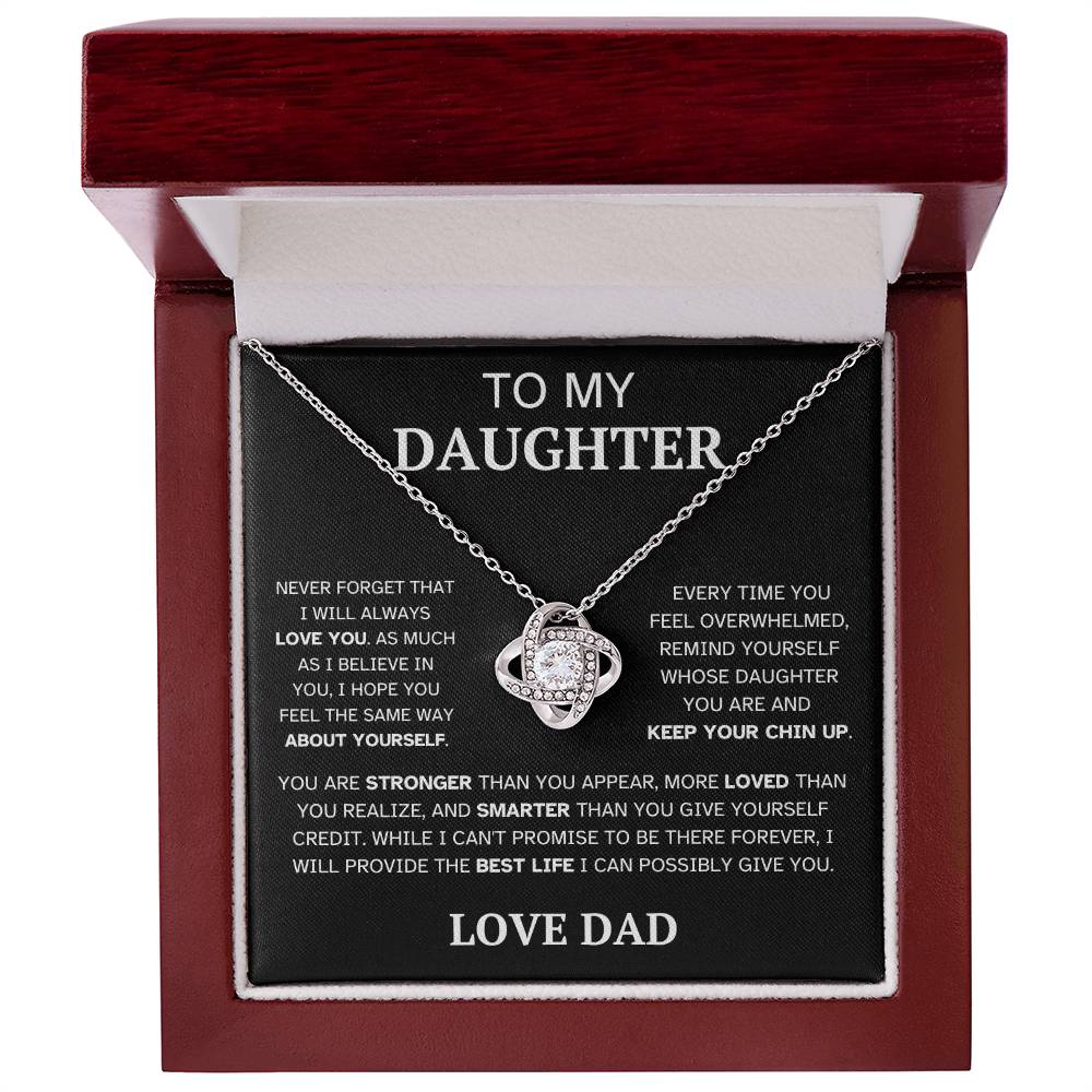 Keep Your Chin Up - To Daughter Love Dad Jewelry Message Card Gift