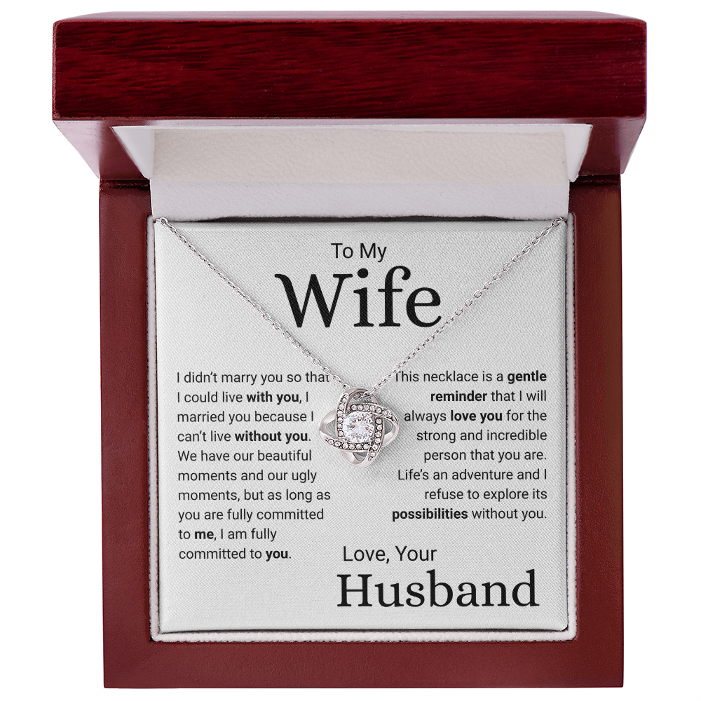 Explore Life's Possibilities With You -- Husband To Wife Love Knot Jewelry Message Card Gift