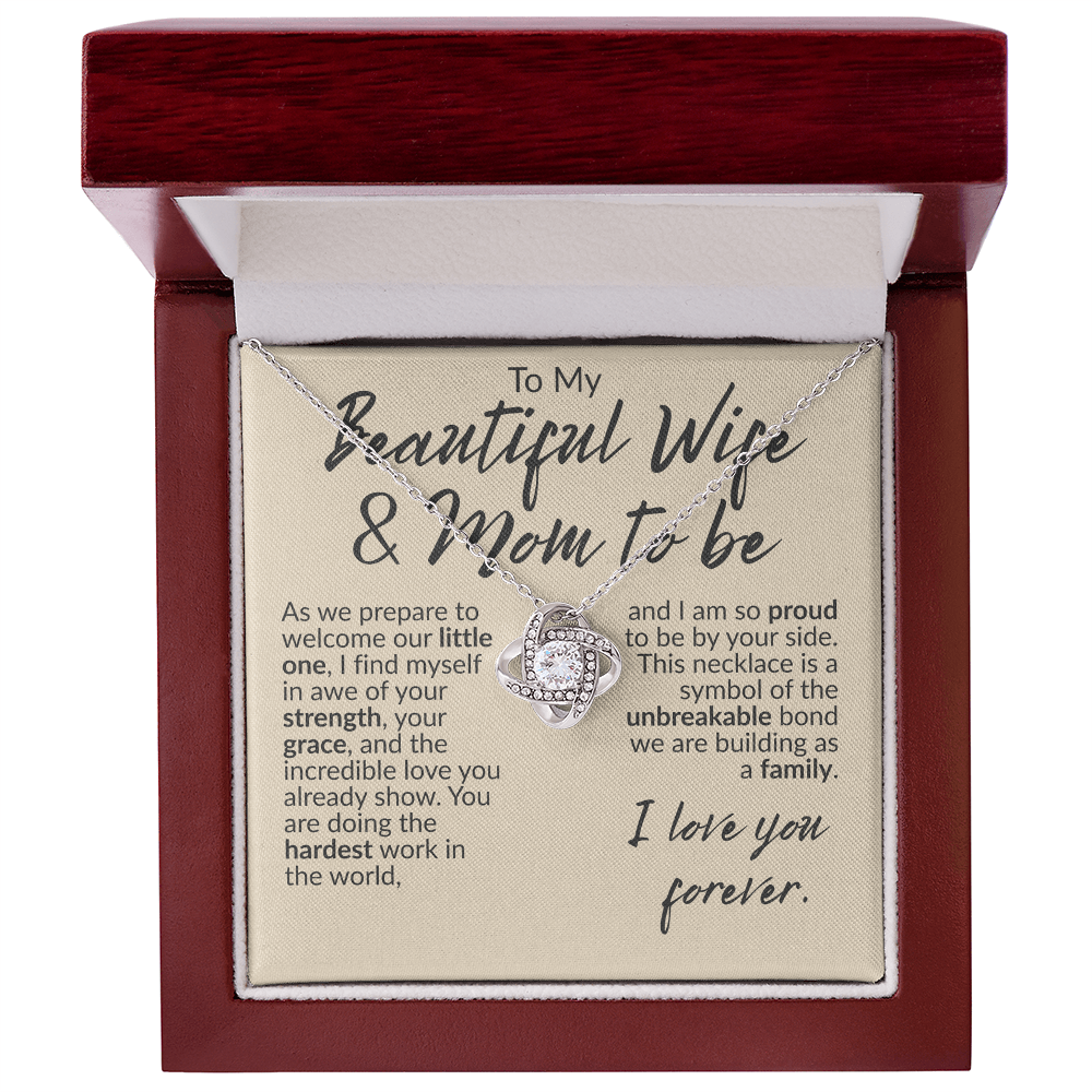 Wife Mom To Be Gift From Husband Cubic Zirconia Necklace Message Card Gift