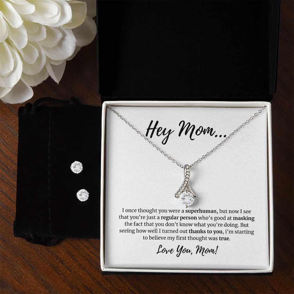 Superhuman | Jewelry Necklace Earrings Message Card Gift For Mom