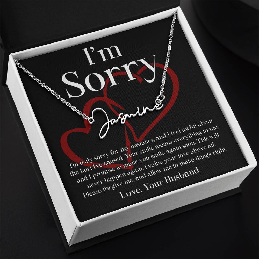 Your Love Above All, I'm Sorry Personalized Name Signature Apology Message Card To Wife