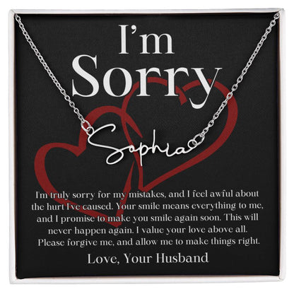 Your Love Above All, I'm Sorry Personalized Name Signature Apology Message Card To Wife