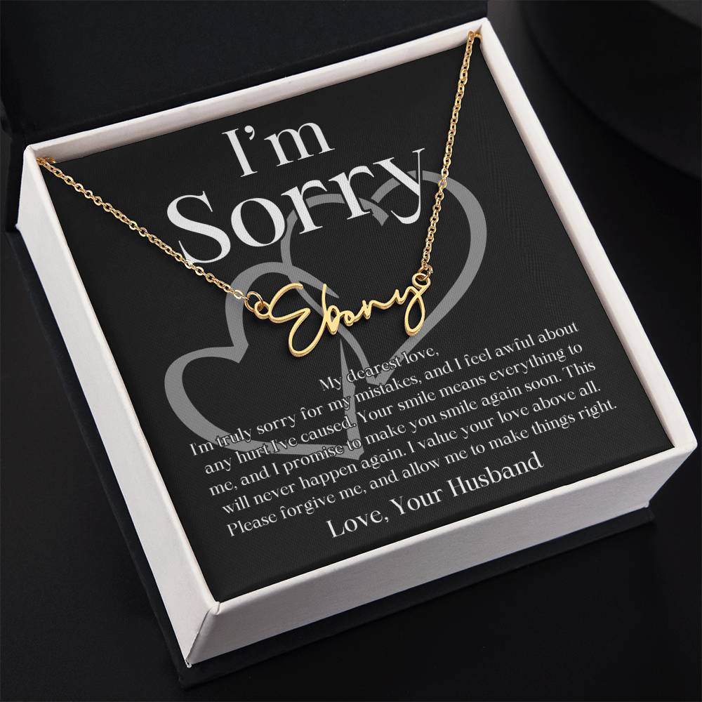 Your Love Above All, I'm Sorry Personalized Name Signature Apology Message Card To Wife From Husband