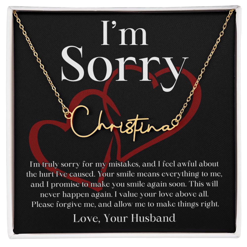 Your Love Above All, I'm Sorry Personalized Name Signature Apology Message Card To Wife