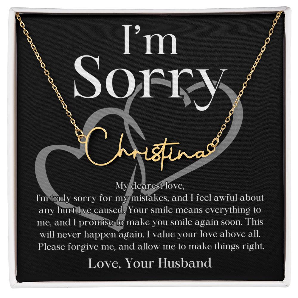 Your Love Above All, I'm Sorry Personalized Name Signature Apology Message Card To Wife From Husband