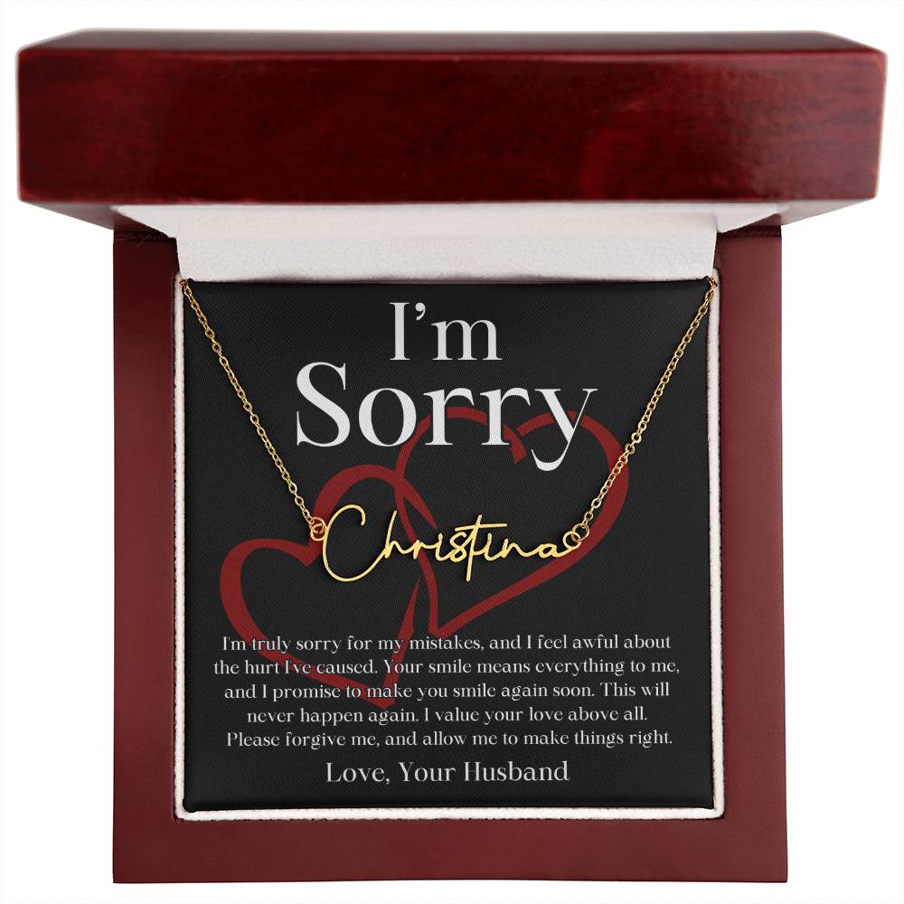 Your Love Above All, I'm Sorry Personalized Name Signature Apology Message Card To Wife