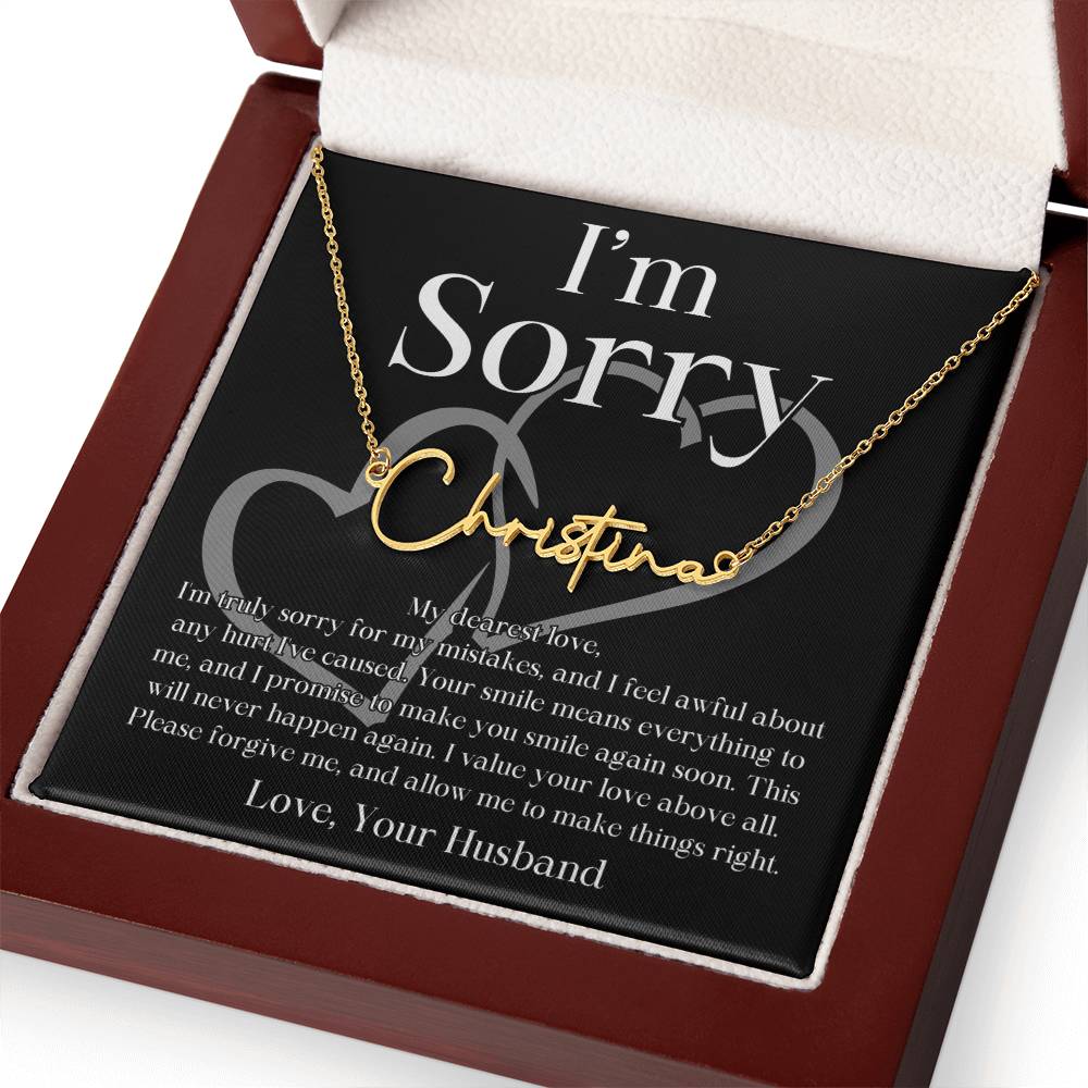 Your Love Above All, I'm Sorry Personalized Name Signature Apology Message Card To Wife From Husband