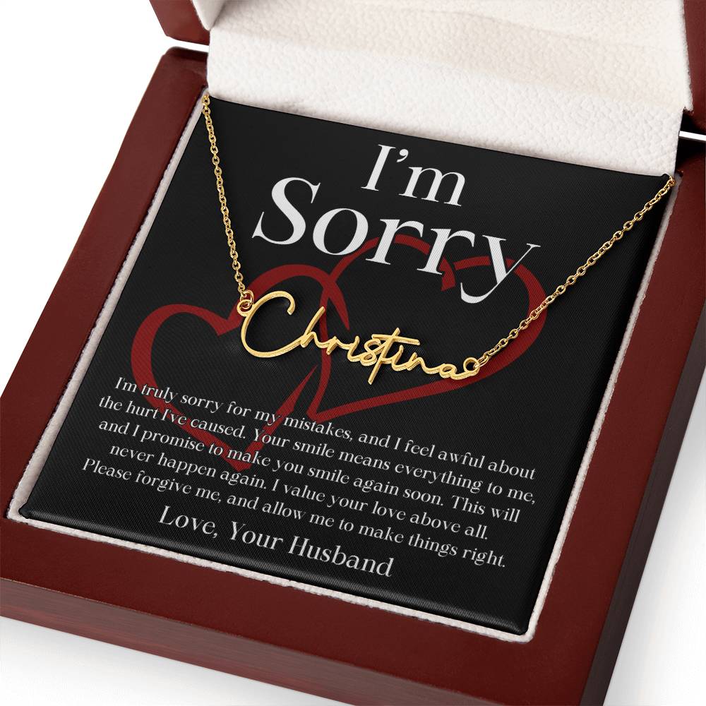 Your Love Above All, I'm Sorry Personalized Name Signature Apology Message Card To Wife