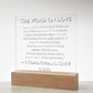 Bible Verse The Word On Love 1 Corinthians  13: 4-7 Acrylic LED Plaque Gift