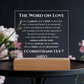 Bible Verse The Word On Love 1 Corinthians  13: 4-7 Acrylic LED Plaque Gift