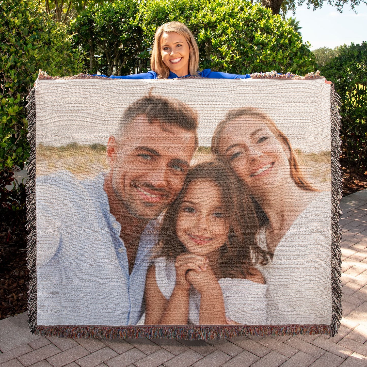 Personalized Photo Upload Heirloom Premium Cotton Woven Blanket