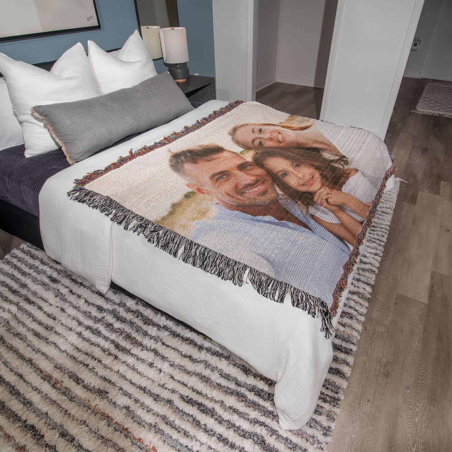 Personalized Photo Upload Heirloom Premium Cotton Woven Blanket