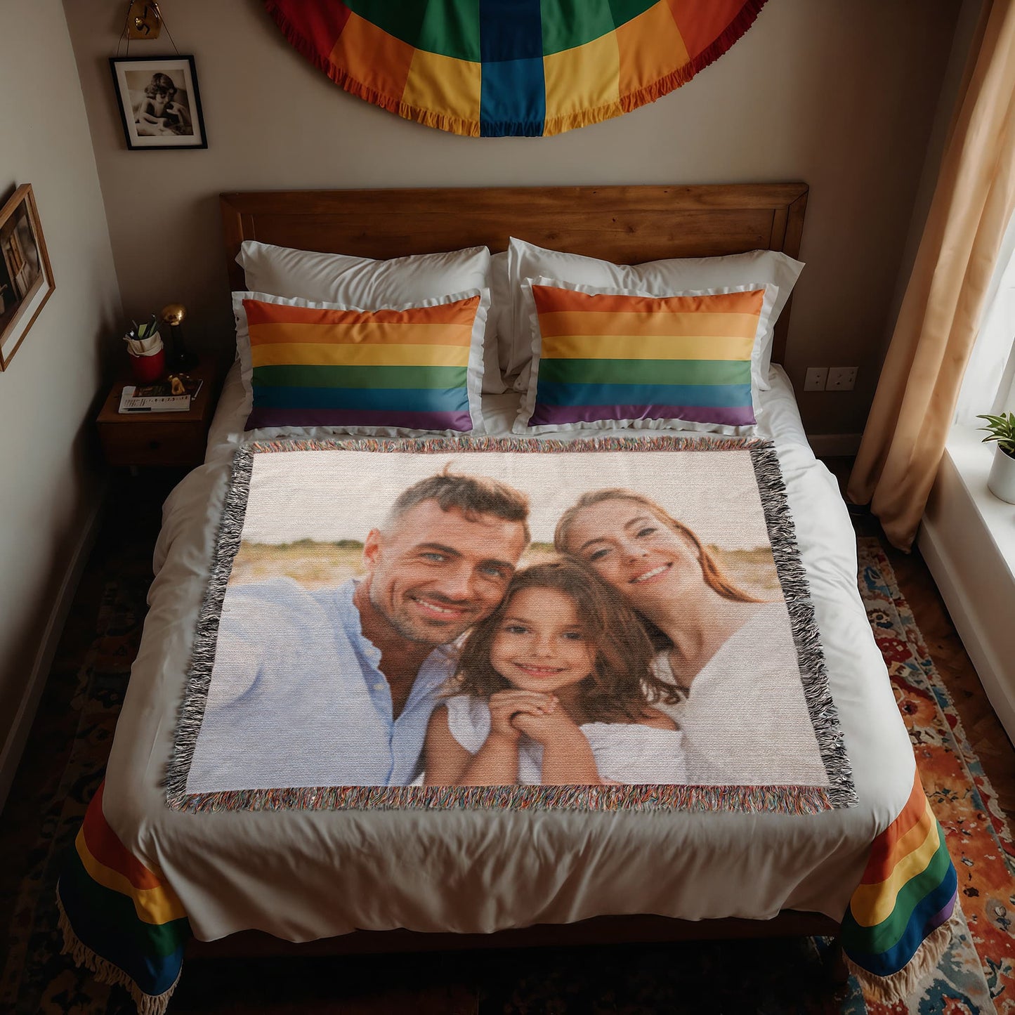 Personalized Photo Upload Heirloom Premium Cotton Woven Blanket