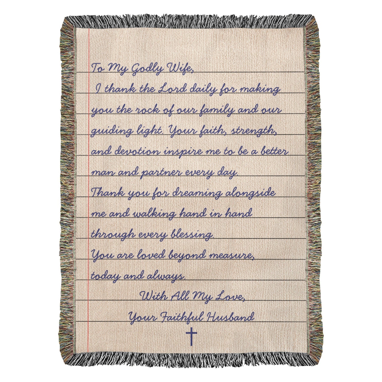 Letter To Mother Wife Cotton Woven Blanket Christian Faith