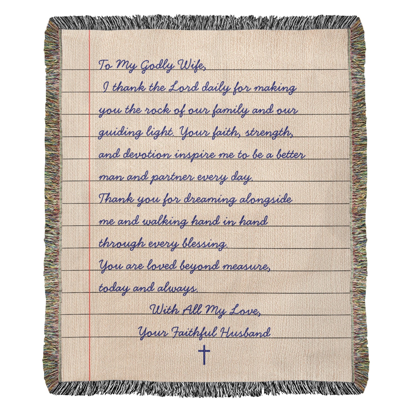 Letter To Mother Wife Cotton Woven Blanket Christian Faith
