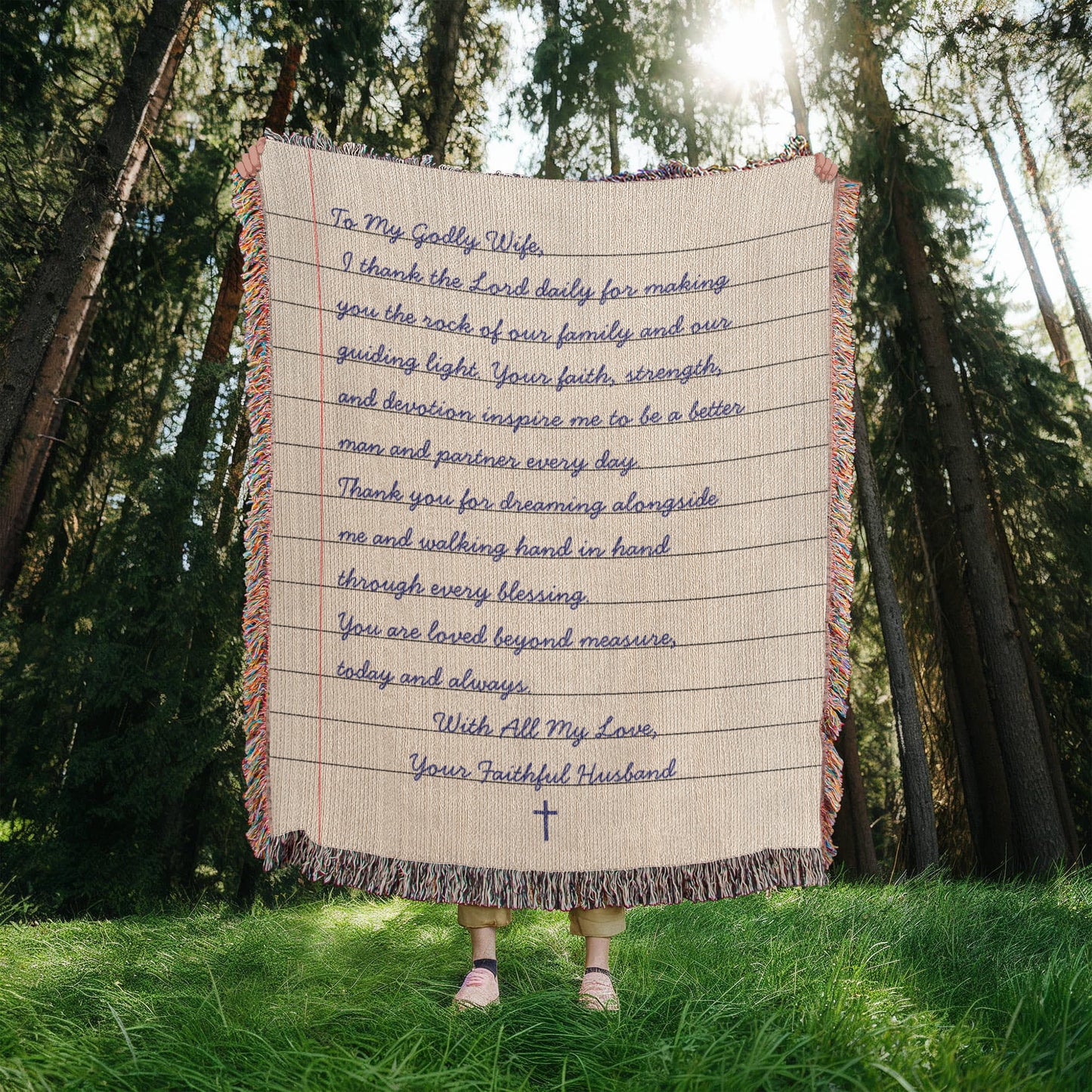 Letter To Mother Wife Cotton Woven Blanket Christian Faith