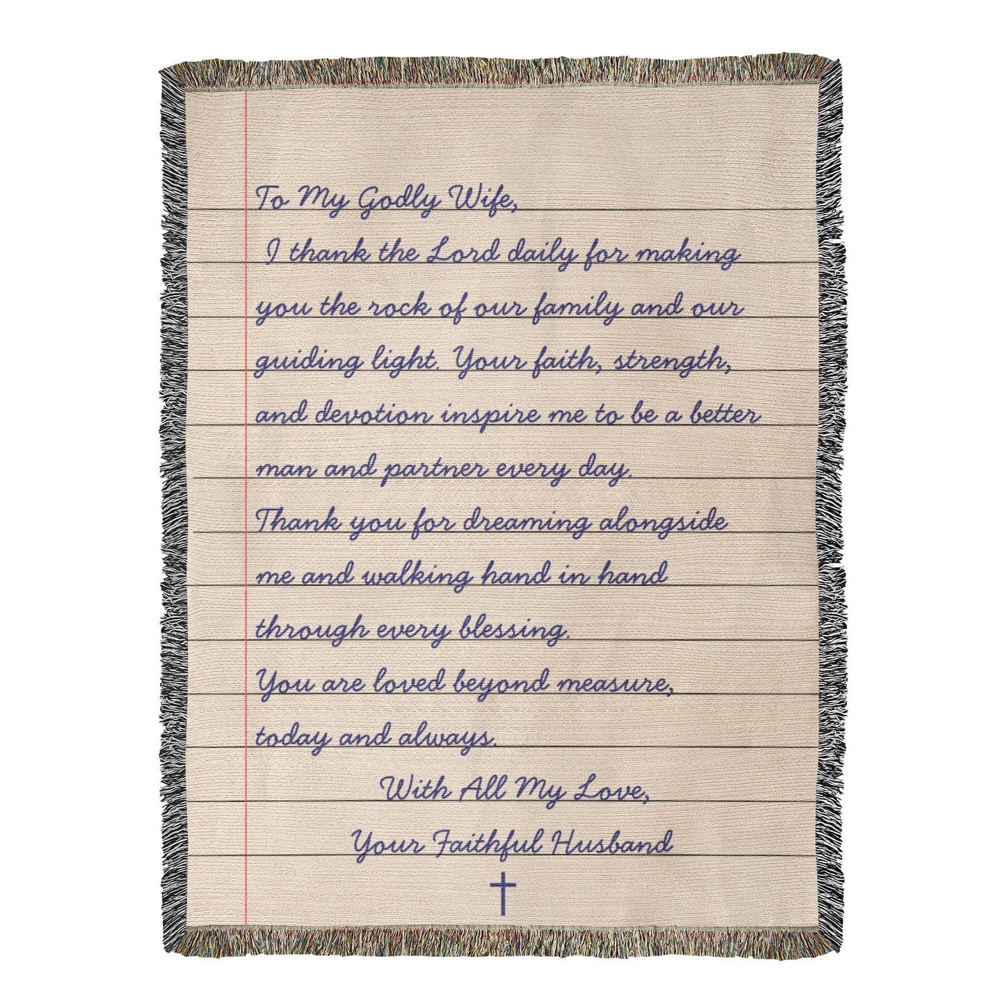Letter To Mother Wife Cotton Woven Blanket Christian Faith