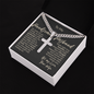 The Narrow Path -- To Father Husband Love Wife Cross Cuban Link Necklace Message Card Gift