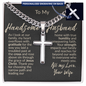 The Narrow Path -- To Father Husband Love Wife Cross Cuban Link Necklace Message Card Gift