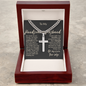 The Narrow Path -- To Father Husband Love Wife Cross Cuban Link Necklace Message Card Gift