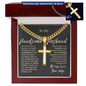 The Narrow Path -- To Father Husband Love Wife Cross Cuban Link Necklace Message Card Gift