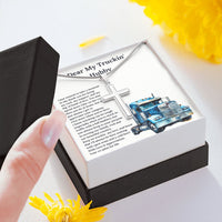 Load image into Gallery viewer, My Truckin&#39; Hubby | Trucker Cross Necklace Gift
