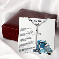 Load image into Gallery viewer, My Truckin&#39; Hubby | Trucker Cross Necklace Gift
