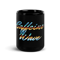 Load image into Gallery viewer, Caffeine Wave | Black Glossy Mug 11 oz 15 oz Coffee Mug
